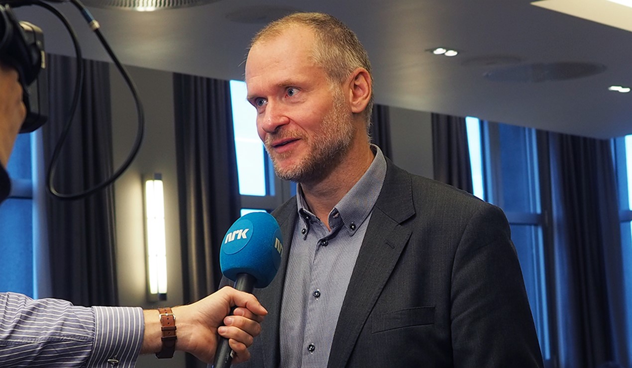 Henning Lauridsen i NBBL ble intervjuet av NRK. Foto: NBBL