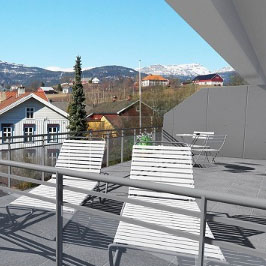 Utsikt og mye sol i Bø sentrum | Norske Boligbyggelag