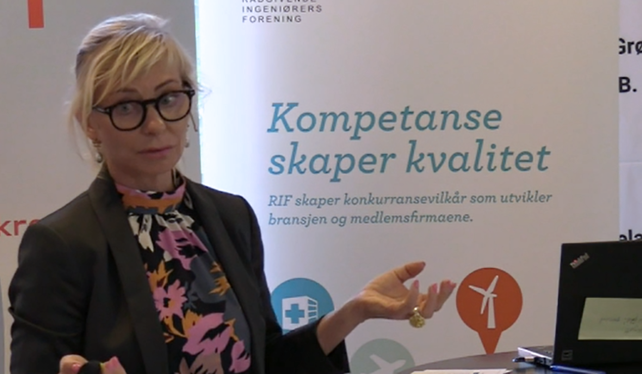 Laila Marie Bendiksen, advokat i NBBL. Foto er en skjermdump fra livestream på Bygg.no
