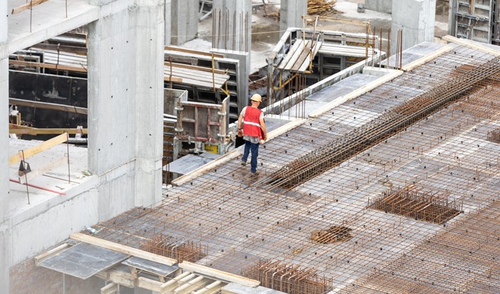 Industribygg Under Bygging Kobber Betong