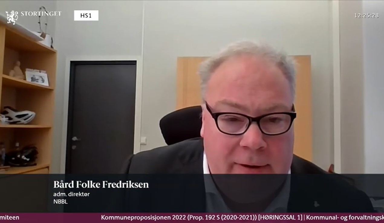 Bård Folke Fredriksen under høringen torsdag. (Skjermdump)