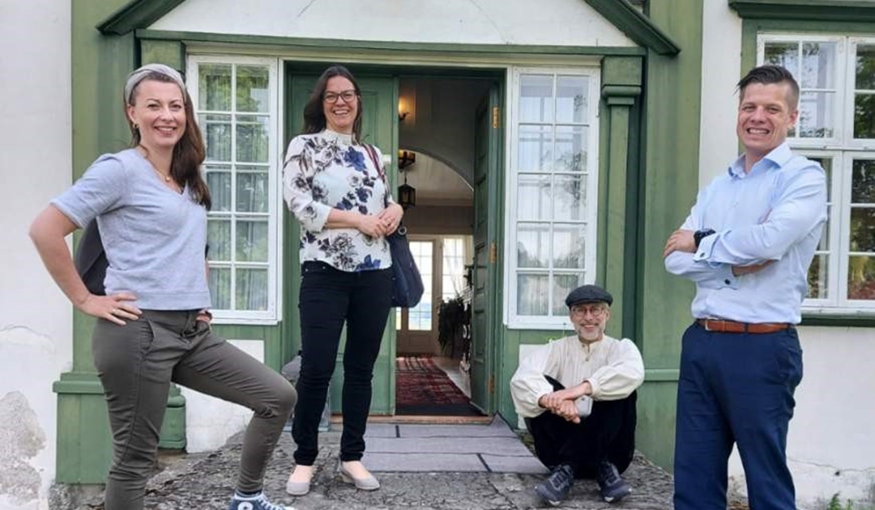 Fra samling i Nettverk for radikal innovasjon på Hole gård 26. mai 2020: Silje Strand Ekelund, strategisk forretningsutvikler Usbl; Monica Vogt, adm. direktør BUA; Sjur Dagestad, professor innovasjon v/NTNU; Christian Fredrik Mathisen, dir. for innovasjon og kompetanseutvikling NBBL.